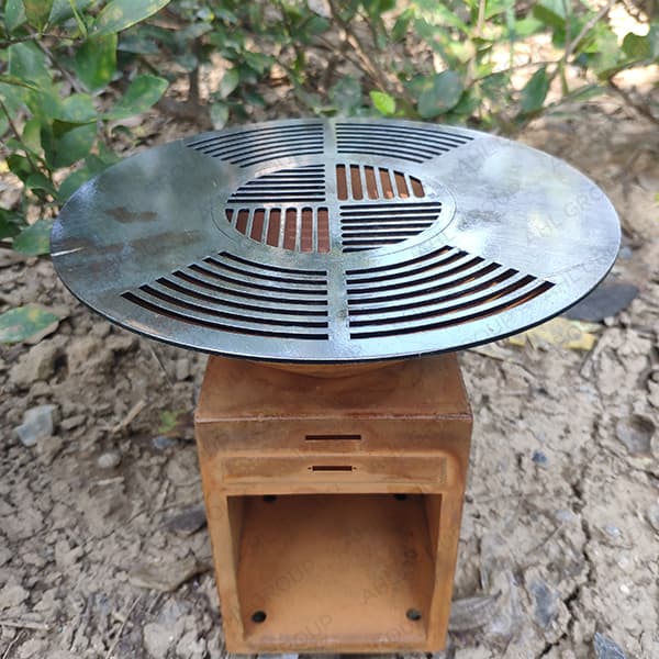 <h3>Corten Steel Wood-Fired Grill and Fire Pit</h3>
